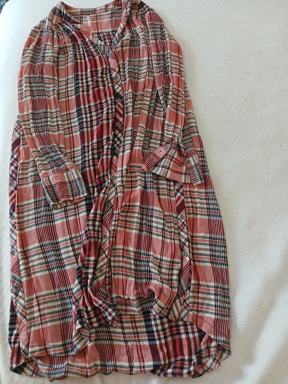 Free People Plaid Lorelai  - Lightweight Button Down Western Dress